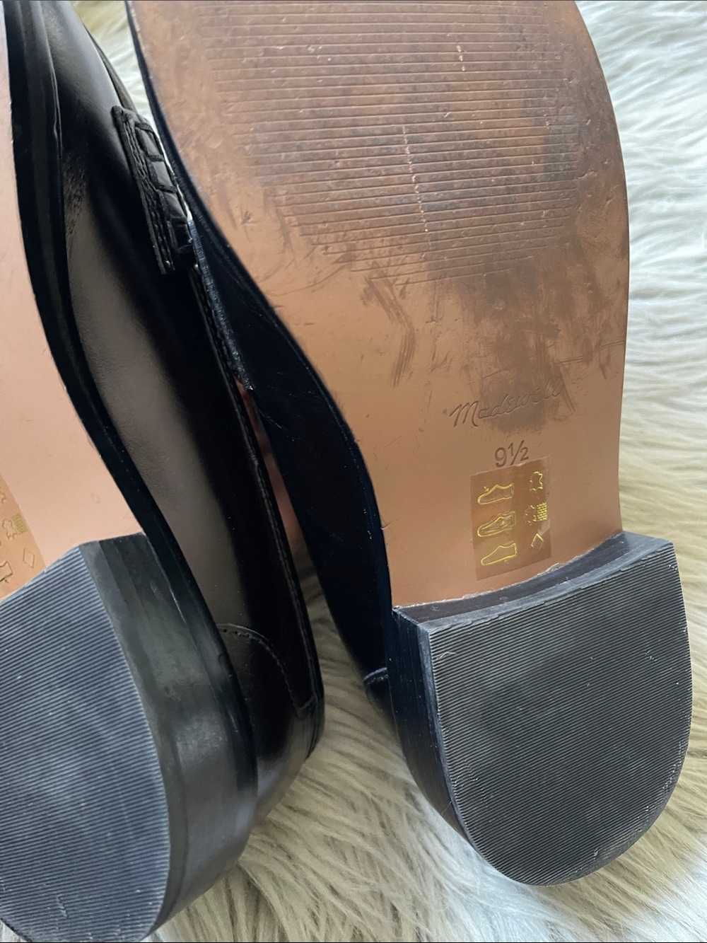 Madewell Black Leather Loafers with Gold Horsebit - Picture 5 of 5